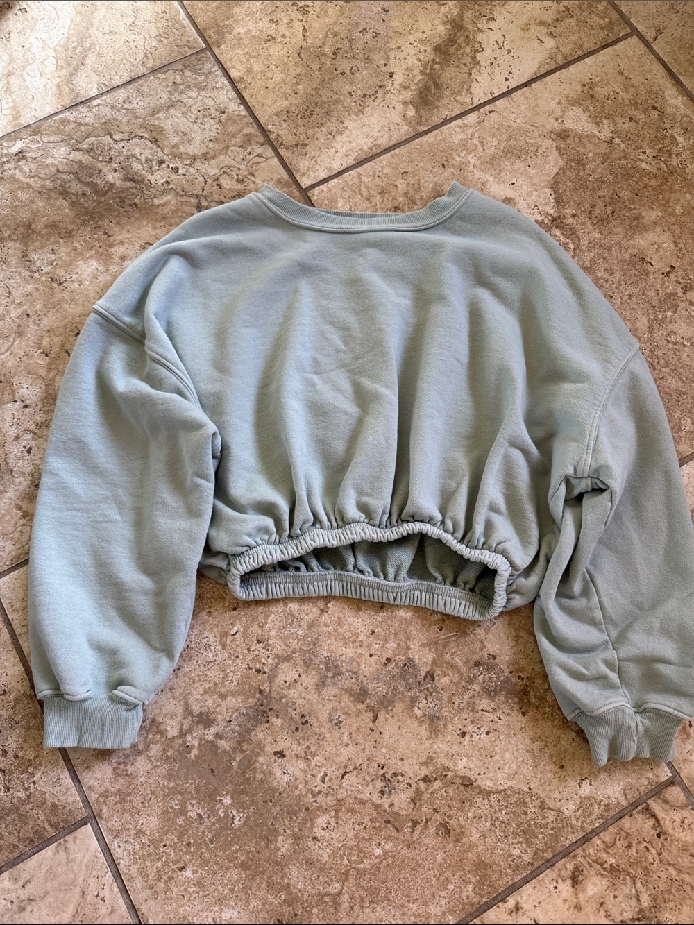 Daily Drills Cropped Sage Green Pullover